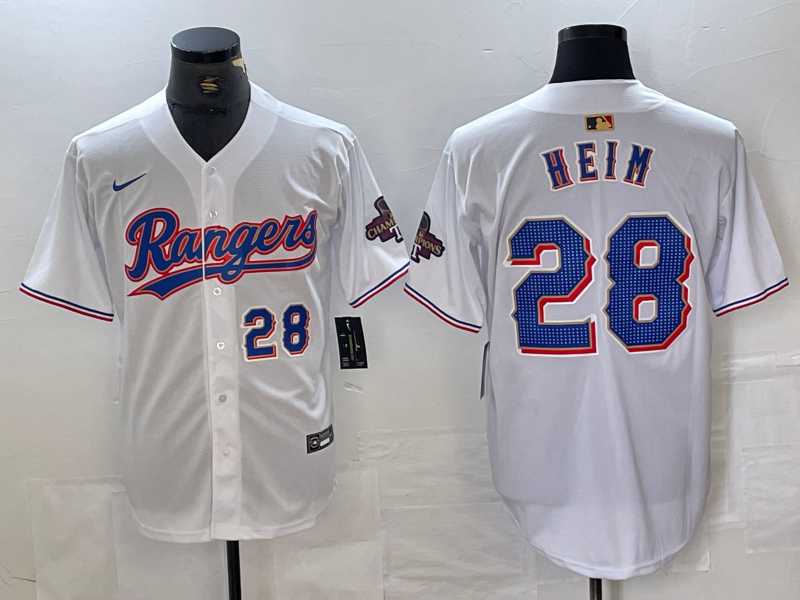 Men's Texas Rangers #28 Jonah Heim Number White 2023 World Series Champions Cool Base Jerseys,We sell and wholesale Men's Texas Rangers #28 Jonah Heim Number White 2023 World Series Champions Cool Base Jerseys on line form chian!